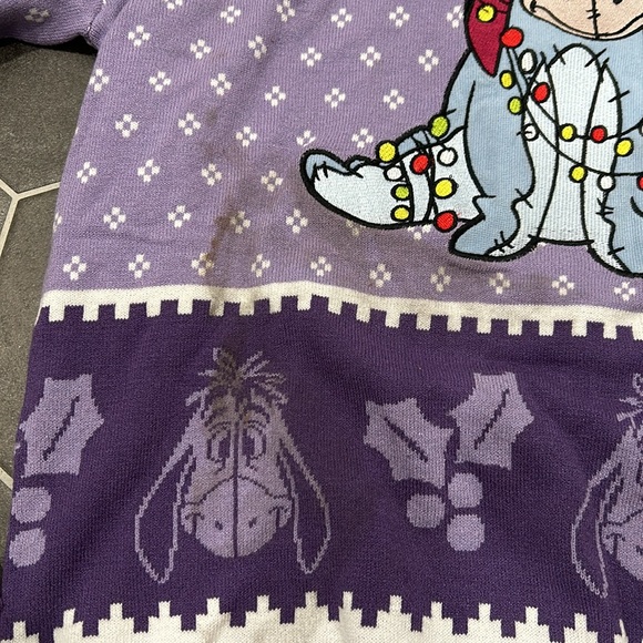 DISNEY Women's Eeyore Patterned Holiday Sweater Size S - Picture 7 of 14